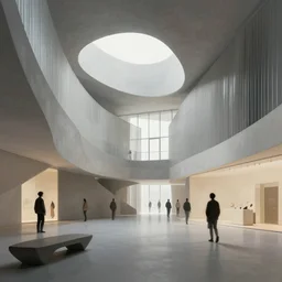 modern Muséum architecture environment concept art matte painting by Theo Prins and Ruan Jia