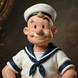 detailed photo portrait of popeye the sailor man in real life