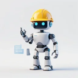architect as robot in site with hard hat illustrations logo