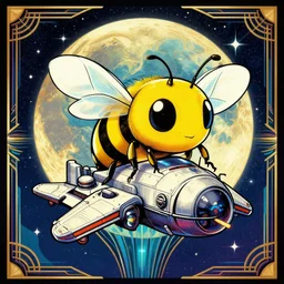 epic professional digital art of 🐝 🌛 🚠 🛡, pop art, art deco, fantastic, detailed, wow, hd, 4 k