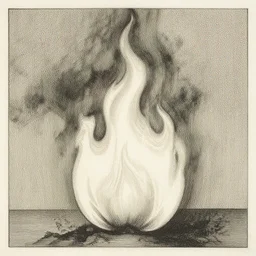 sketch of a flame, etching by louis le breton, 1 8 6 9, 1 2 0 0 dpi scan