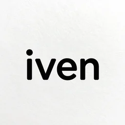 a simple, creative logo of the name iven
