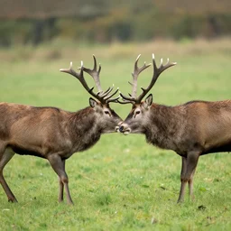 two magnificent stags are fighting, national geographic
