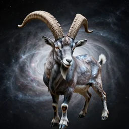 capricorn the goat!!!! highly detailed, high contrast, light reflection, trippy, nebula, trending on art station by artgem, by peter mohrbacher, by wlop, by ruan jia