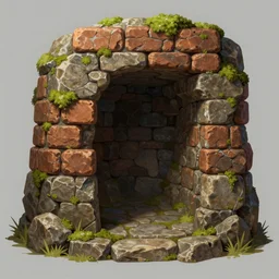 digital hand painted dungeon rock brick with moss tile textures, digital art, fantasy, behance, pinterest, deviantart, artstation, design, rpg, detailed, digital art, incredible, digital painting