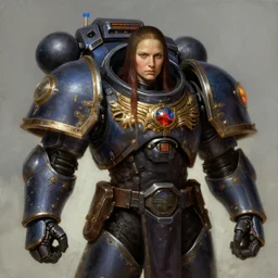 character portrait cyberpunk starcraft terran warhammer 4 0 k space marine tech priest warrior princess no not mona lisa, character design, painting by gaston bussiere, katsuya terada, frank frazetta, tom of finland, trending on artstation