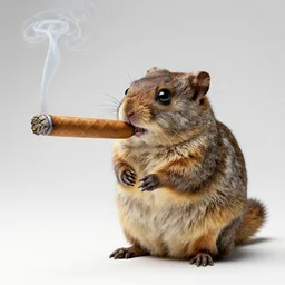 chipmunk smoking cigar, detailed, clean, realistic