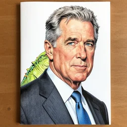 a comic book cover depicting gw bush as a reptilian, charles burns, color micron pen!!!