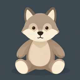 stuffed animal wolf vector illustration