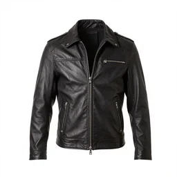 jade leather jacket, photorealistic, isolated on a pure white background, centered, entire object in frame, sharp focus, soft studio lighting