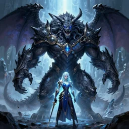 diablos noire boss of monster hunter world iceborn worldboss guild raid digital painting bioluminance alena aenami artworks in 4 k rtx hdr design by lois van baarle by sung choi by john kirby and artgerm style pascal blanche and magali villeneuve