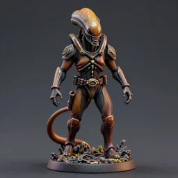 80mm resin detailed miniature of a Alien warrior, Product Introduction Photos, 4K, Front view, Full body
