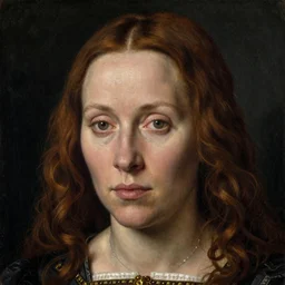 1 4 0 0 s renaissance close - up portrait of gillian anderson oil painting by jan van eyck, northern renaissance art, oil on canvas, wet - on - wet technique, realistic, expressive emotions, intricate textures, illusionistic detail