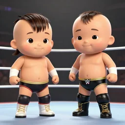 babies pro wrestling in the wwe, 4 k, photorealistic