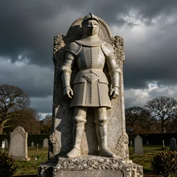 knight's full figure effigy tombstone