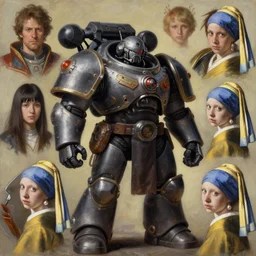 full character portrait max mad cyberpunk warhammer 4 0 k, tech priest not the girl with the pearl earring character design, painting by gaston bussiere, katsuya terada, wyeth, craig mullins, hiroshi yoshida, ( ( ( ( ( vermeer ) ) ) ) ), frank frazetta, mucha, tom of finland, trending on artstation