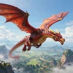 dragon flying in beautiful landscape, digital art, majestic, fantasy, d & d, intricate, hyper detailed, devianart, artstation, art by wlop and artgerm, concept art, smooth, concept art, vibrant, photorealistic, rj palmer, rossier, jessica