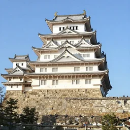 himeji castle on pamukkale in cyberpunk theme by conrad roset, nicola samuri, dino valls, m. w. kaluta, rule of thirds, insane architecture, beautiful