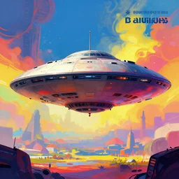 bauhaus art style poster of a flying saucer invasion, vivid colors, high details, cinematic, 8k resolution, beautiful detailed, photorealistic, digital painting, artstation, concept art, smooth, sharp focus, illustration, fantasy background, artstation trending, octane render, unreal engine