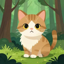 a portrait of a cat in the forest, trending on deviantart, made in ms paint