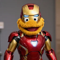 “a portrait of a Muppet as Iron Man”