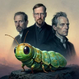 portrait of walter white as a caterpie, by zdzislaw beksinski, by dariusz zawadzki, by john jude palencar, gothic, surrealism, cosmic horror, lovecraftian, cold hue's, warm tone gradient background, concept art, beautiful composition