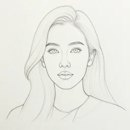 one single continuous line art painting of a woman's portrait