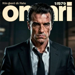 a beaten up cyberpunk mafia boss in a suit with slicked back black hair played by marlon brando staring at the camera, 1 9 7 9 omni magazine cover, style by vincent di fate, artgerm, very coherent, detailed, 4 k resolution, dark, unreal engine, daz