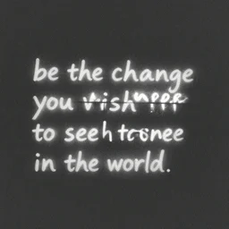 be the change you wish to see in the world