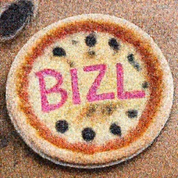 gender reveal pizza writing GIRL in black olives