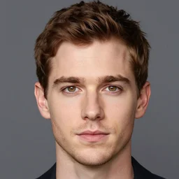 award winning portrait of kelly reilly as a young man!!! bare ears, short!! brown!! hair and hazel!!! eyes, stubble