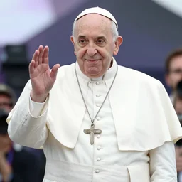 photo still of pope francis at the vans warped tour!!!!!!!! at age 3 6 years old 3 6 years of age!!!!!!!! stage diving into the crowd, 8 k, 8 5 mm f 1. 8, studio lighting, rim light, right side key light