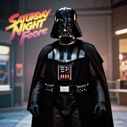 film still of Darth Vader posing just like John Travolta on the cover of Saturday Night Fever, 4k