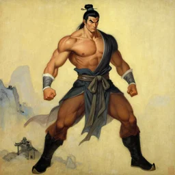 wuxia, muscular male, character design, ancient china, colorful, painting by gaston bussiere, craig mullins, j. c. leyendecker, tom of finland
