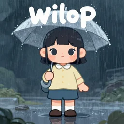 cute girl in the rain, by wlop, concept art, poster, high quality