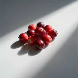 a juicy cranberry, high - key lighting