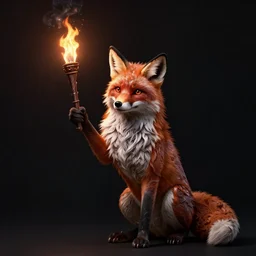fox standing up with torch, dark, intricate, highly detailed, smooth, artstation, digital illustration, ruan jia, mandy jurgens, rutkowski