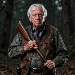 bernie sanders as a hunter in bloodborne, photorealistic, dark, 4 k
