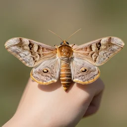 a human with moth antennae and moth wings