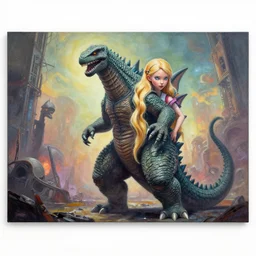 daniel brereton paints dystopian kaiju with rapunzel syndrome, panorama