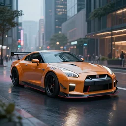 modified Nissan GTR in dream city
