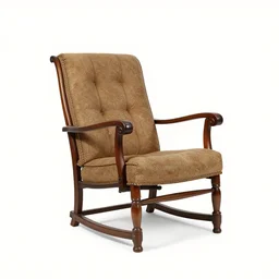 antique recliner, 8k product photo, isolated on a pure white background, centered, entire object in frame, sharp focus, soft studio lighting
