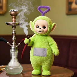 teletubby smokes a hookah
