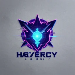 logo concept for an intelligence agency, neon, glitch art