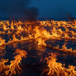 a sea of flames by WLOP