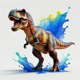 t - rex splash art graphic design color splash high contrasting art, fantasy, highly detailed, art by greg rutkowski