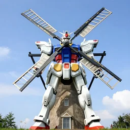 gundam as dutch windmill in gundam anime, gundam is windmill shaped, dutch windmill gundam