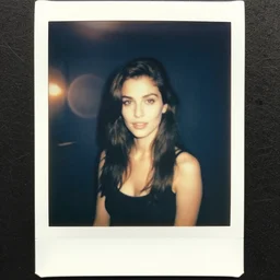 fallout 5 charred, scratched vintage polaroid analog pre - war photo of a beautiful charismatic female brunette protagonist, warm azure tones, heavy lensflare, color bleed, film grain, depth of field, jules bastien - lepage, rudolph belarski, johfra bosschart, alexandre cabanel
