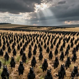 millions of black zwerschnatzers in the field