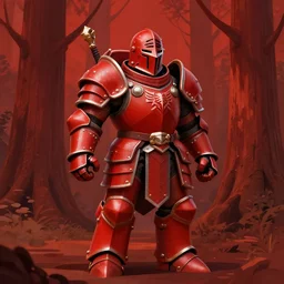 Armored Knight, redwood forest themed armor, helmet, bulky, male, redwood background, matte painting